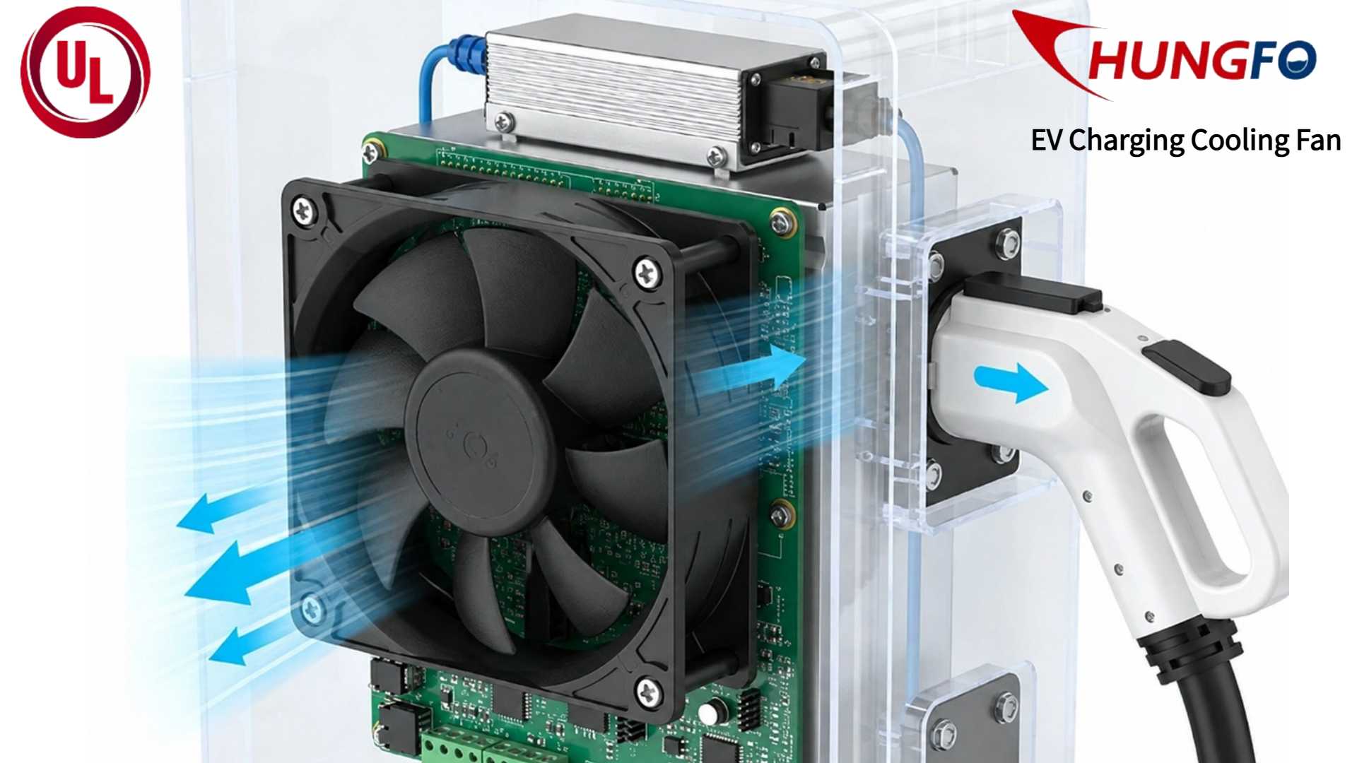 ¿Por qué las estaciones de carga de vehículos eléctricos de alta potencia dependen de un ventilador de refrigeración de alta resistencia para la seguridad?