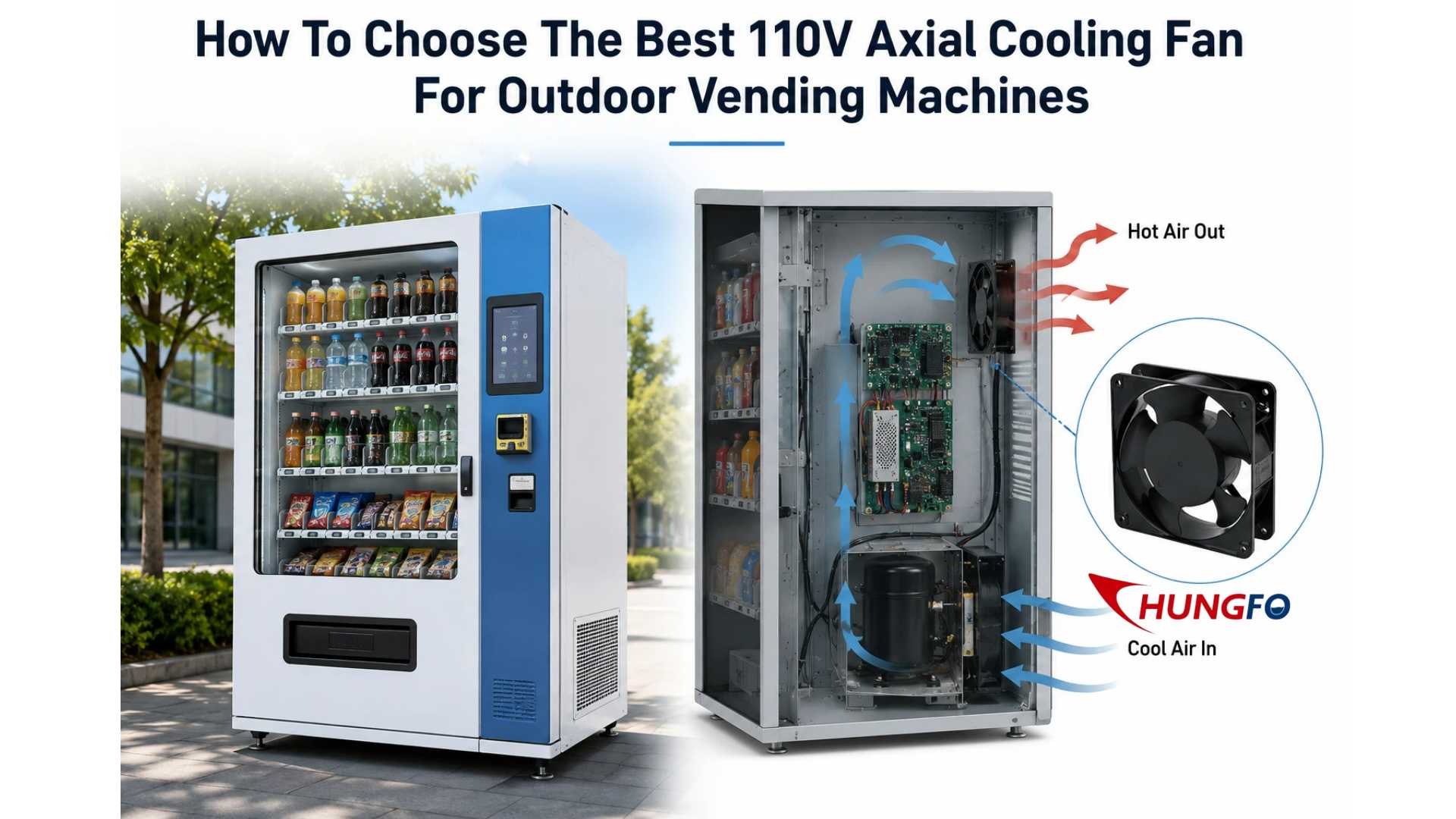 Cómo elegir el mejor ventilador de refrigeración axial 110V para máquinas expendedoras exteriores