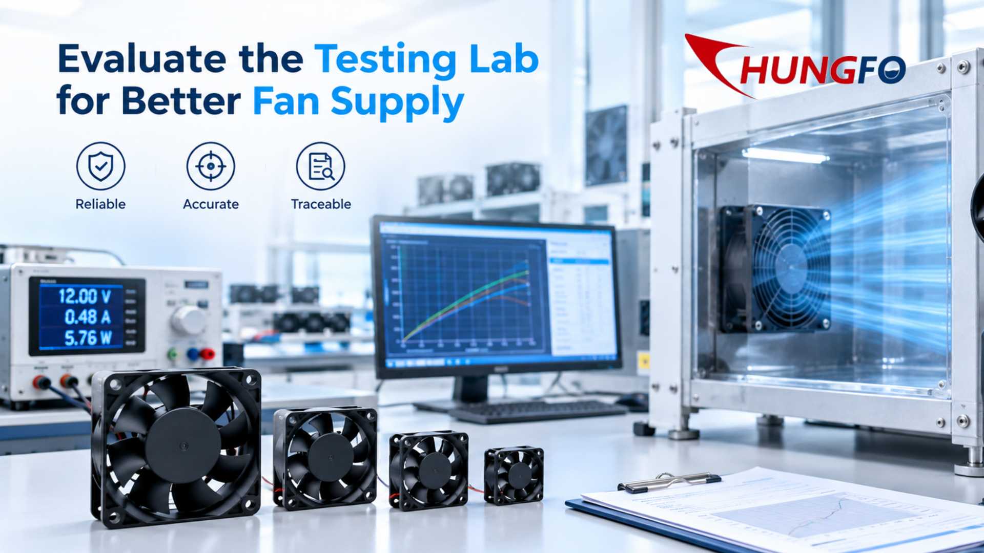 ¿Cómo pueden los compradores B2B evaluar el laboratorio de pruebas interno de un proveedor de ventiladores de aire?